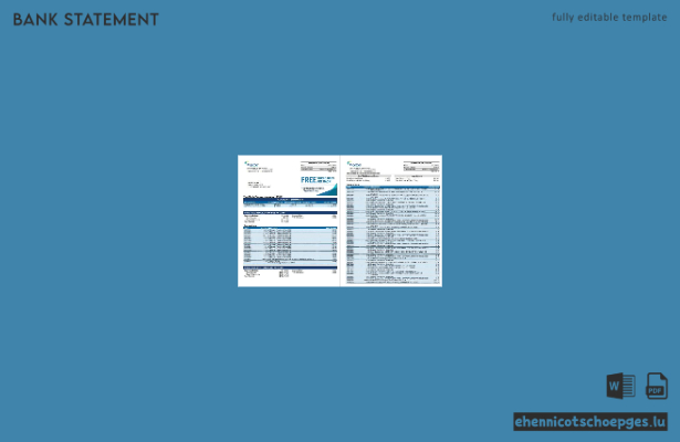 USA Missouri Together Credit Union Kontoauszug (Word-Format, 6 Seiten), Beispielvorschau
